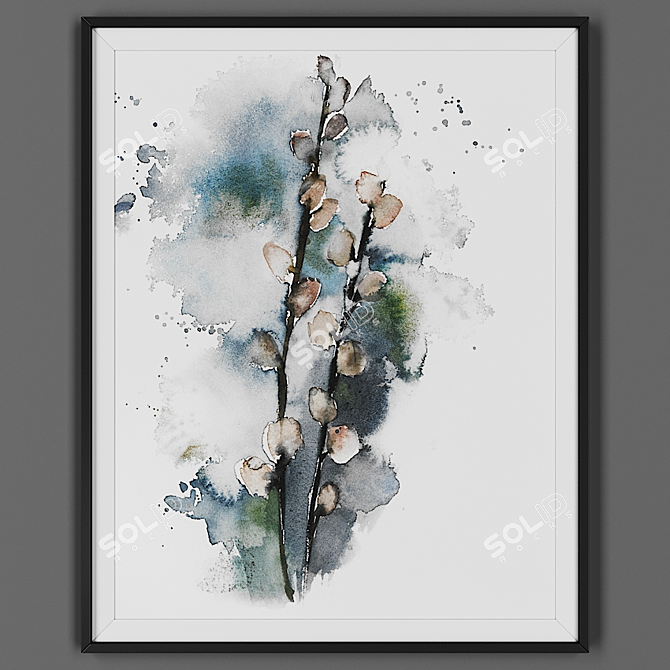 Elegant Black Framed Picture 3D model image 1