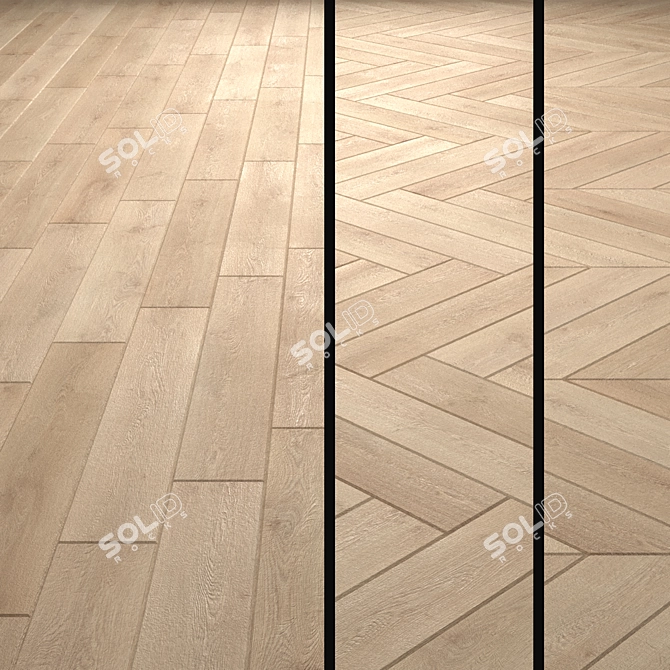 Versatile Oak Laminate Flooring 3D model image 1