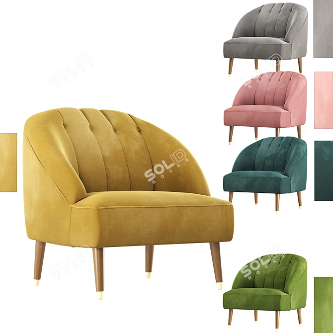 Elegant Margot Accent Armchair 3D model image 1