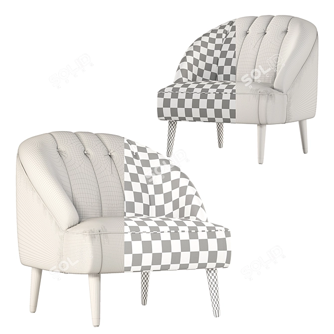 Elegant Margot Accent Armchair 3D model image 4