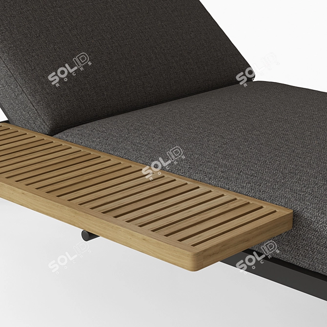 Grid Lounger: Sleek Outdoor Comfort 3D model image 2