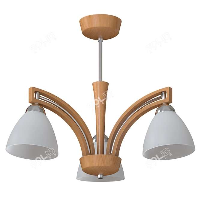 Wenge Modern Ceiling Chandelier 3D model image 3