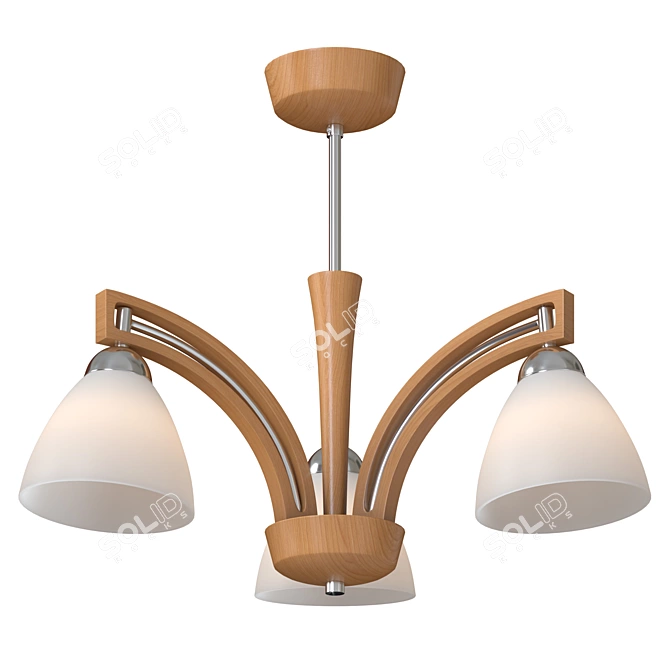 Wenge Modern Ceiling Chandelier 3D model image 4