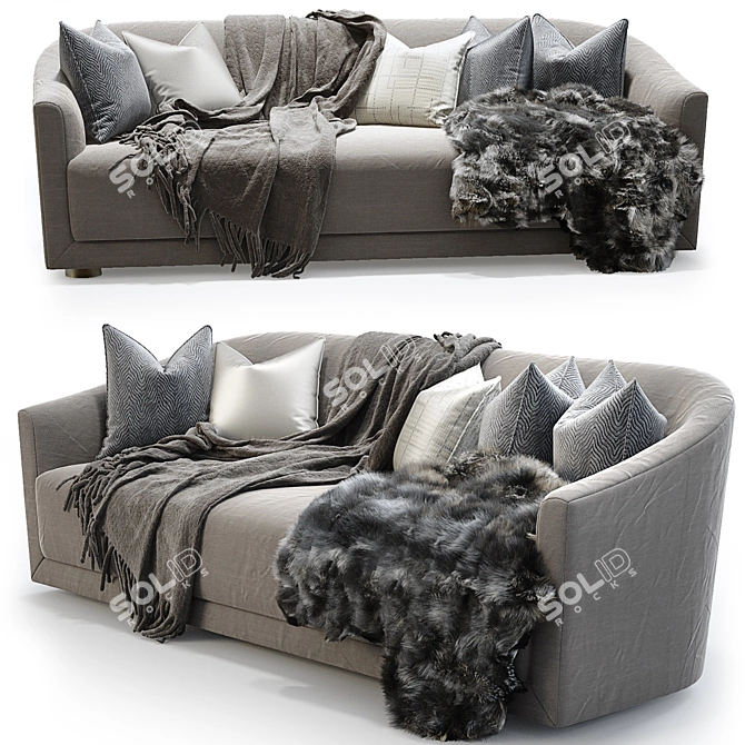 Luxurious Baker Anton Loveseat 3D model image 1