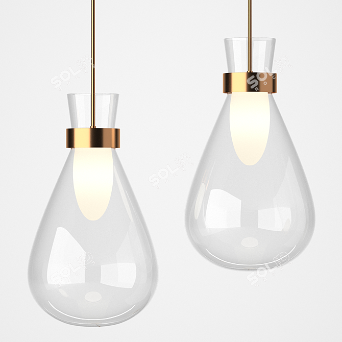 Sleek Pendant Lamp BEAT 3D model image 1