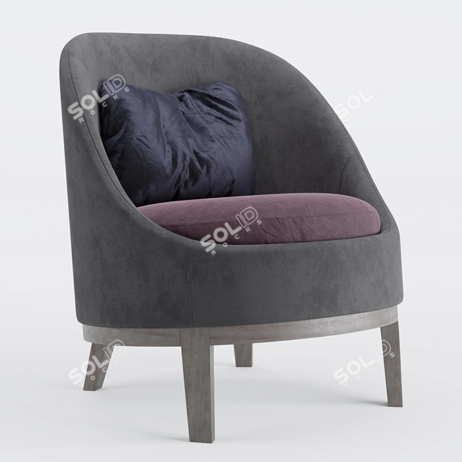 Elegant Belle Armchair: Luxurious Comfort 3D model image 2