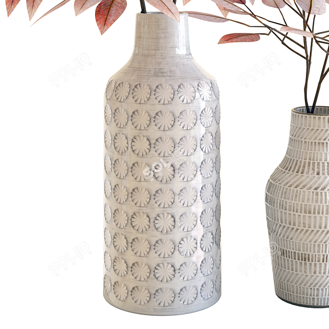 Elegant Lati and Taline Vases 3D model image 5