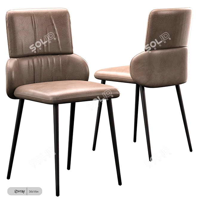 Elegant Ginger Chair: Cattelan Italia 3D model image 2