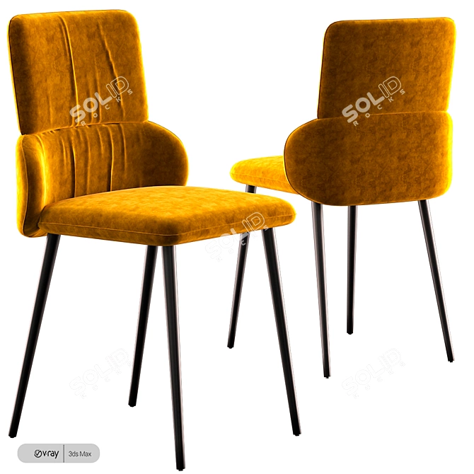 Elegant Ginger Chair: Cattelan Italia 3D model image 3