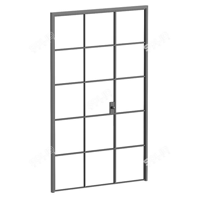 Modern Glass Partition Door 3D model image 1