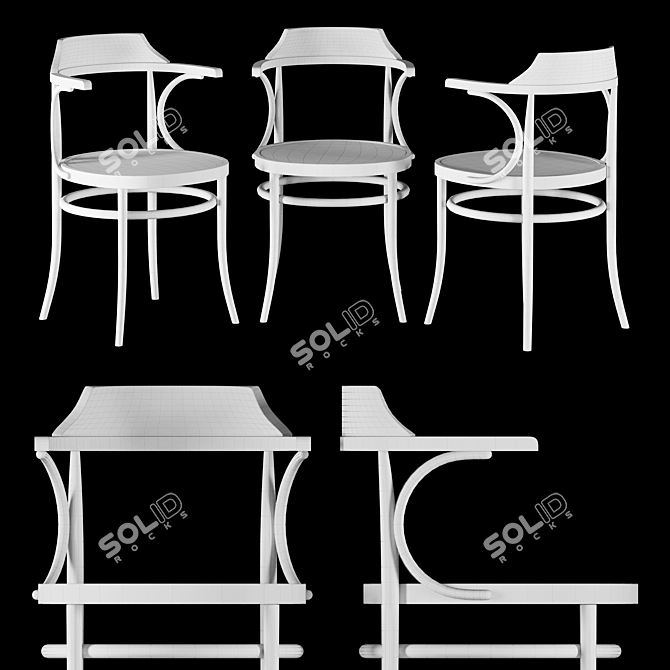 Modern Wood Chair: Thonet 233M 3D model image 2