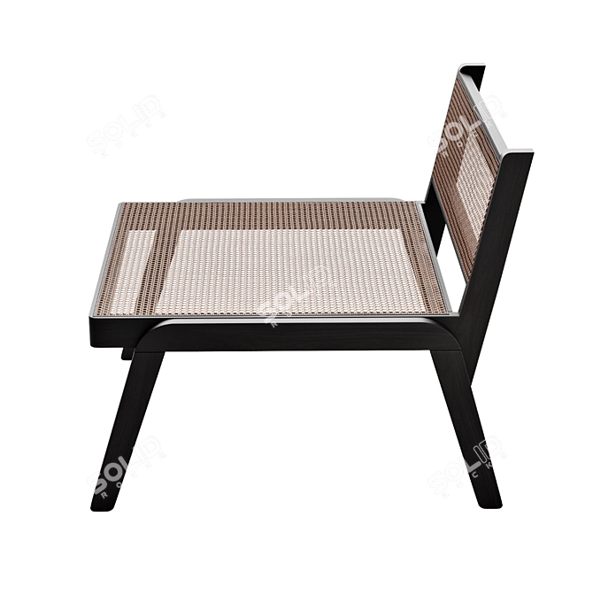 H&M Rattan Low Chair | Stylish & Sustainable 3D model image 2