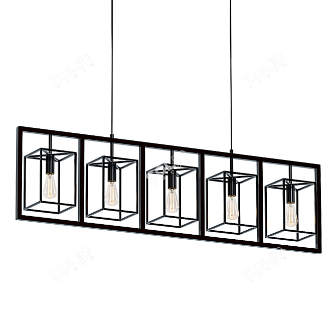 Industrial Cube Ceiling Light Winston 3D model image 1