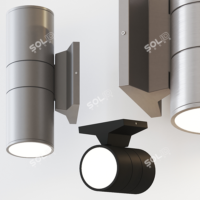 Modern LED Outdoor Wall Sconce 3D model image 2