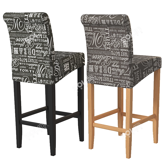 Unique Duo: Dual Material Bar Stools 3D model image 4