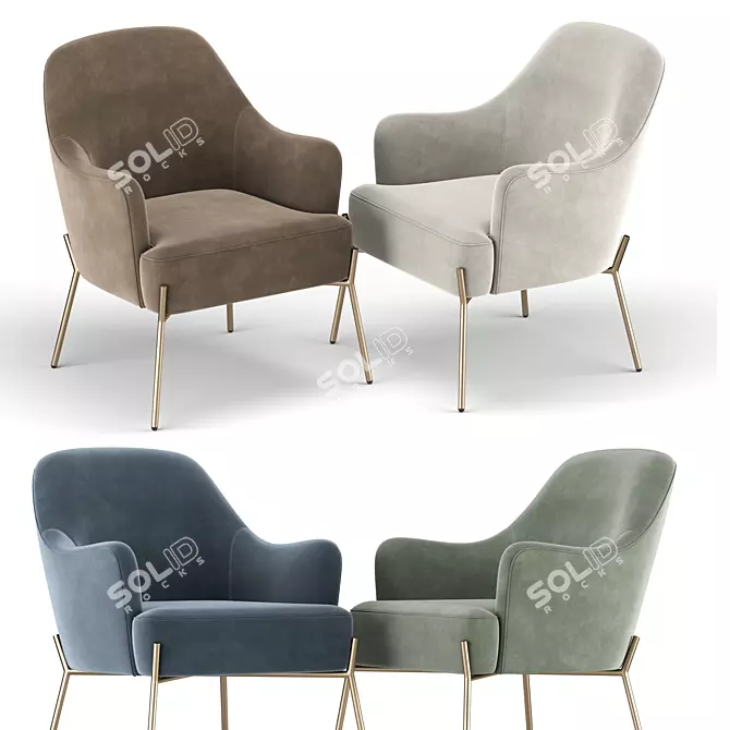 Elegant Erastus Armchair: Comfort in Style 3D model image 1