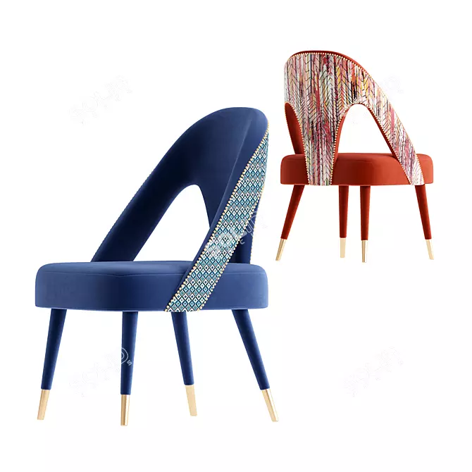 Modern Caron Dining Chair 3D model image 1
