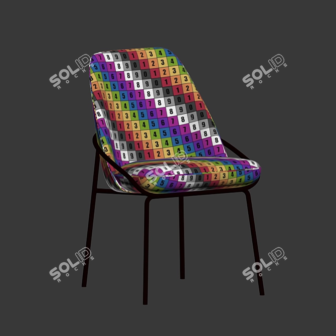 Elegant Jackie Velvet Dining Chair 3D model image 5