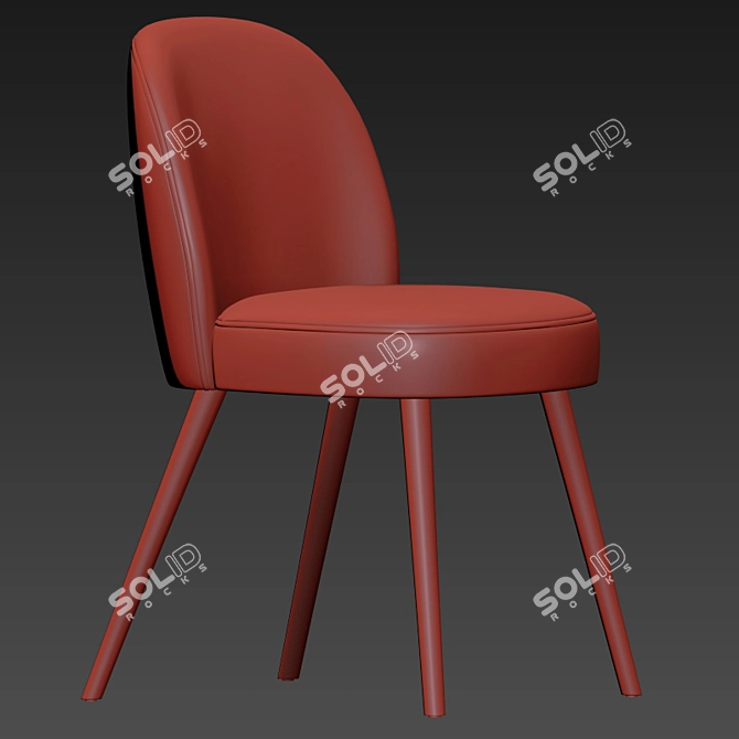 Elegant Round Dining Chair 3D model image 3