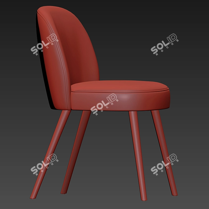 Elegant Round Dining Chair 3D model image 4