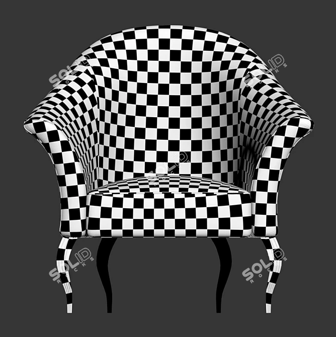Elegant MIMI Arm Chair: Indulge in Luxury 3D model image 4