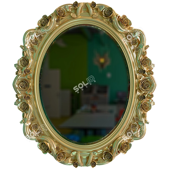 Elegant Reflection: Decorative Mirror 3D model image 1