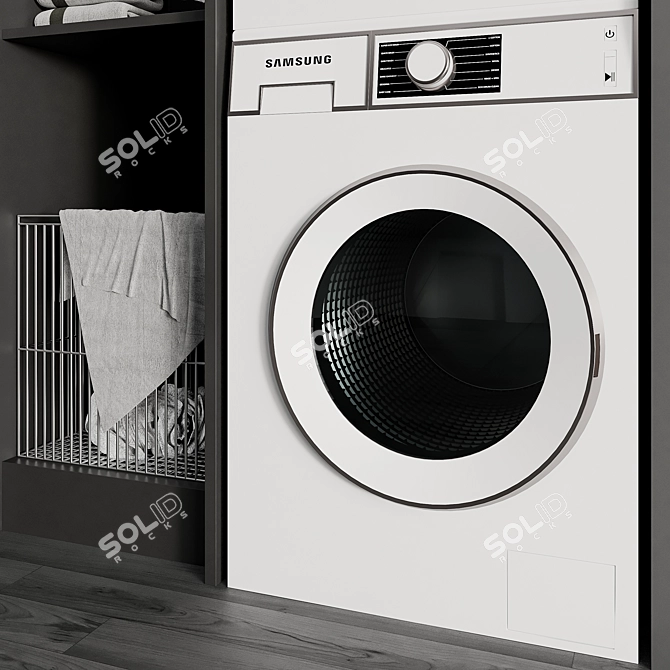 Modern Laundry Set 3D model image 3