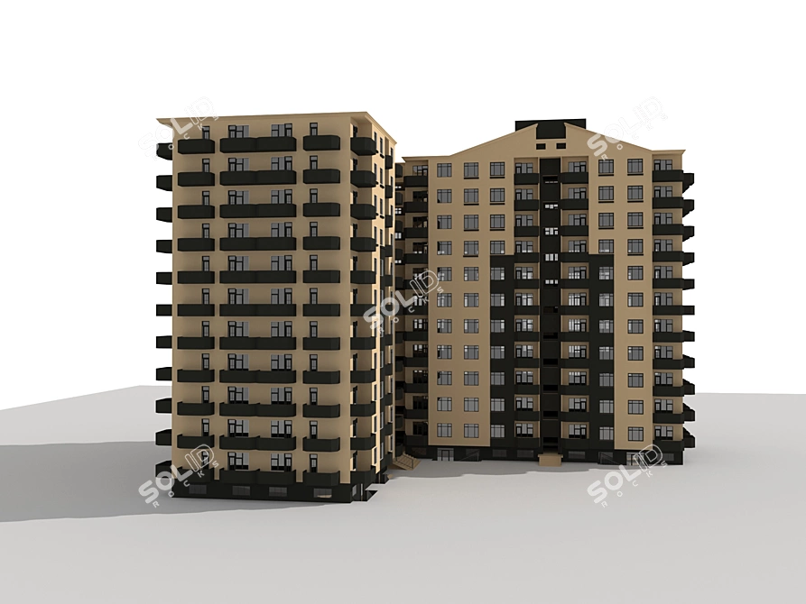 Modern High-Rise Residence 3D model image 8