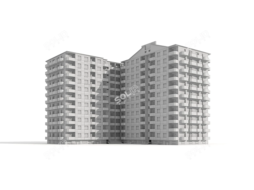 Modern High-Rise Residence 3D model image 12