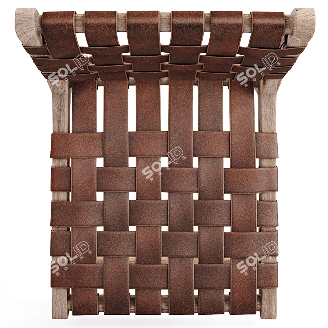 Elegant Teak Wood Chair 3D model image 4