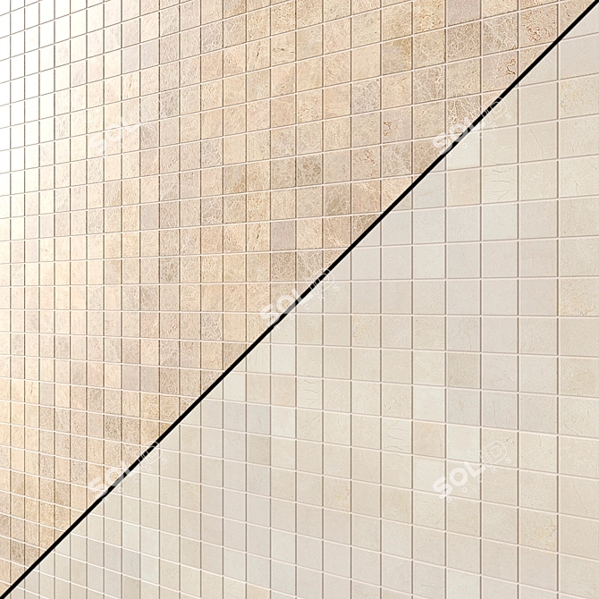 Polished Mosaic Tiles 50.8x50.8mm 3D model image 1