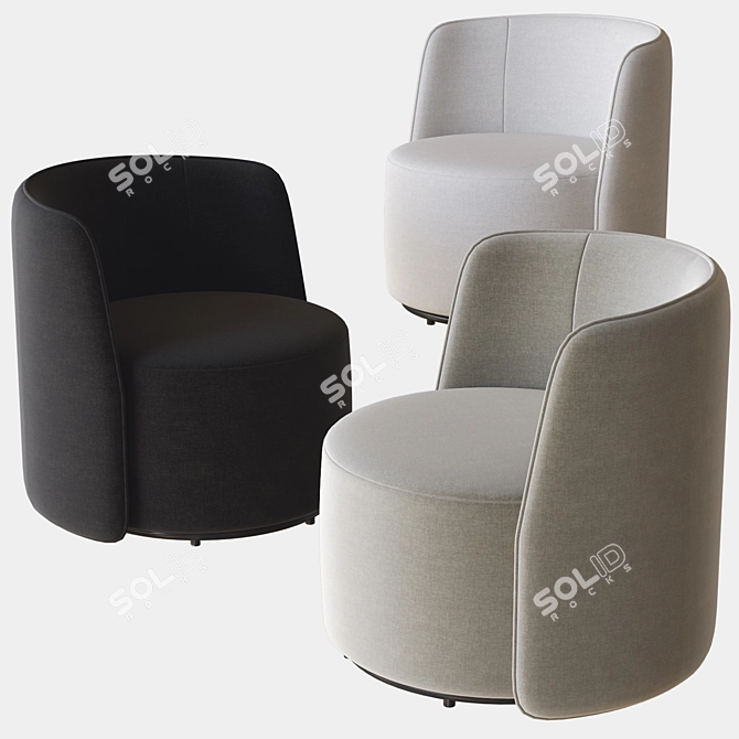 Chloe Swivel Armchair: Sleek Italian Design 3D model image 1