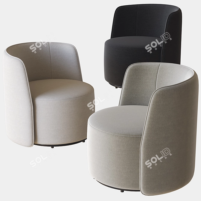 Chloe Swivel Armchair: Sleek Italian Design 3D model image 2