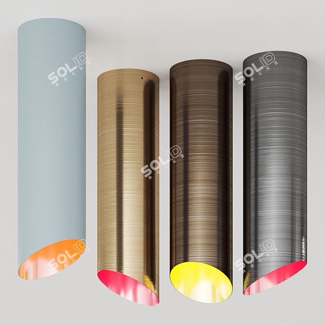 Sleek SLICE Ceiling Lamp: Italian Design Excellence 3D model image 1