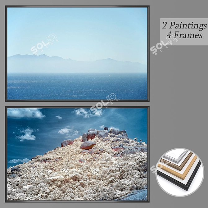 Title: Artistic Wall Painting Set 3D model image 1