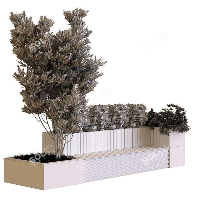 6-Piece Tree Set with Bench 3D model image 5