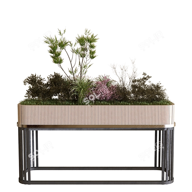 12-Piece Plant Set with Stand 3D model image 1