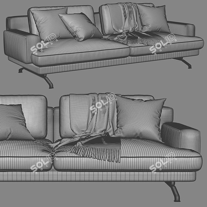 Elegant Lemamobili Mustique Sofa 3D model image 4