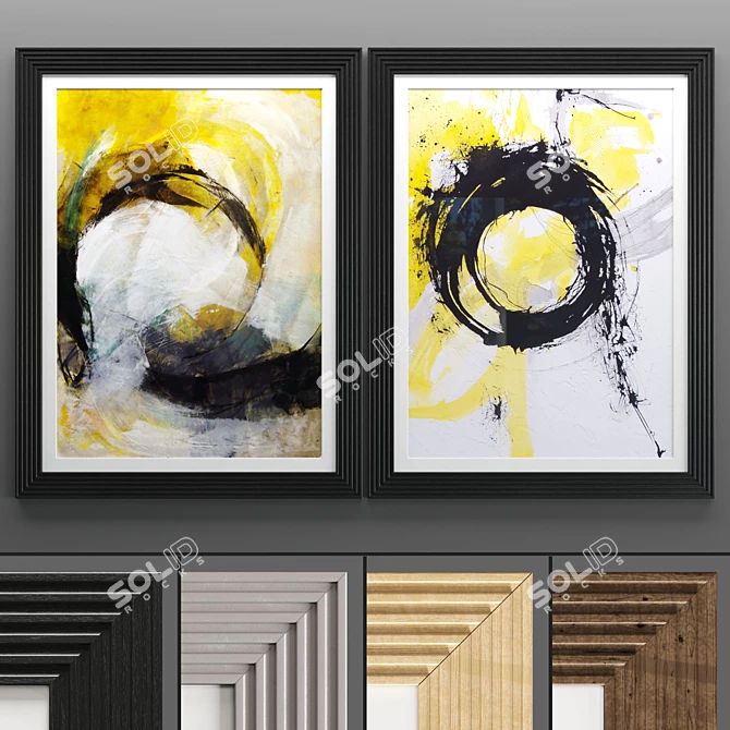 Modern Texture Art Frame 3D model image 1