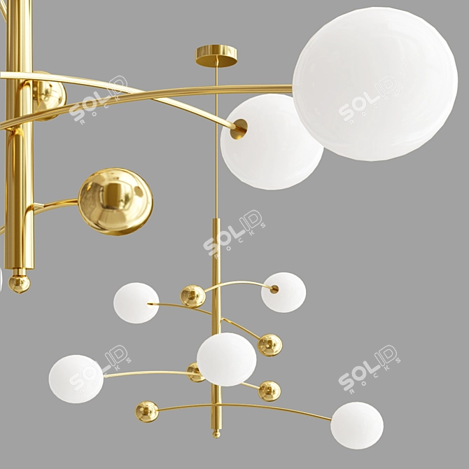 Globe Mobile 5-Light Brass Chandelier 3D model image 1