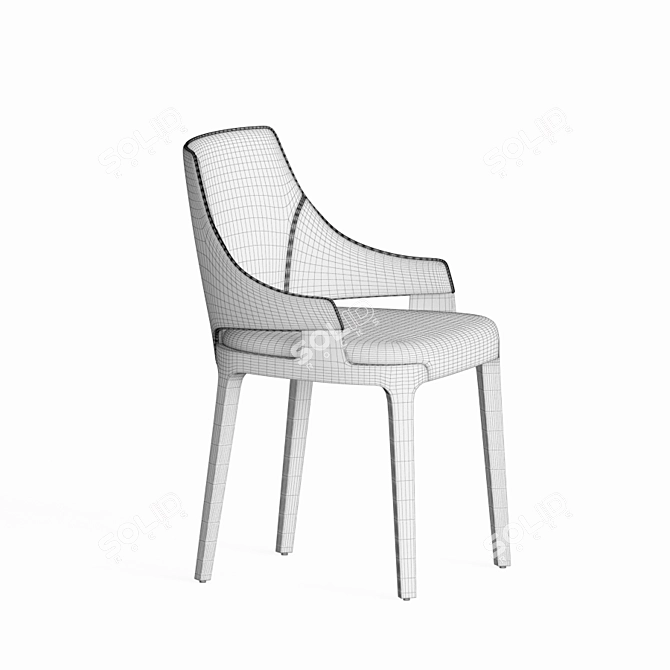 Velvet and Metal Velis Chair 3D model image 4