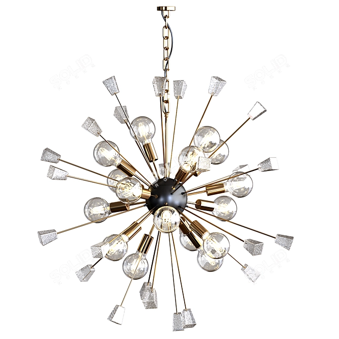 Vintage Brass Sputnik Pendant 3D model image 1