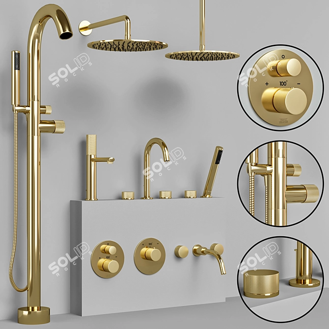 Franz Viegener Nerea Faucet Set: Elegant and Versatile 3D model image 2