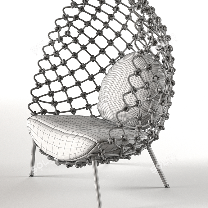 Dragnet Cocoon Lounge Chair 3D model image 4