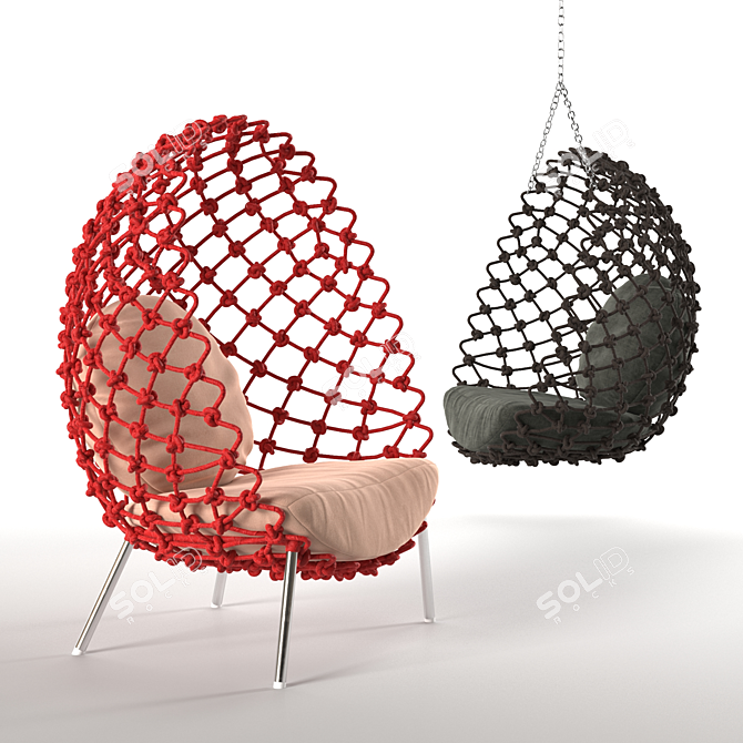 Dragnet Cocoon Lounge Chair 3D model image 5