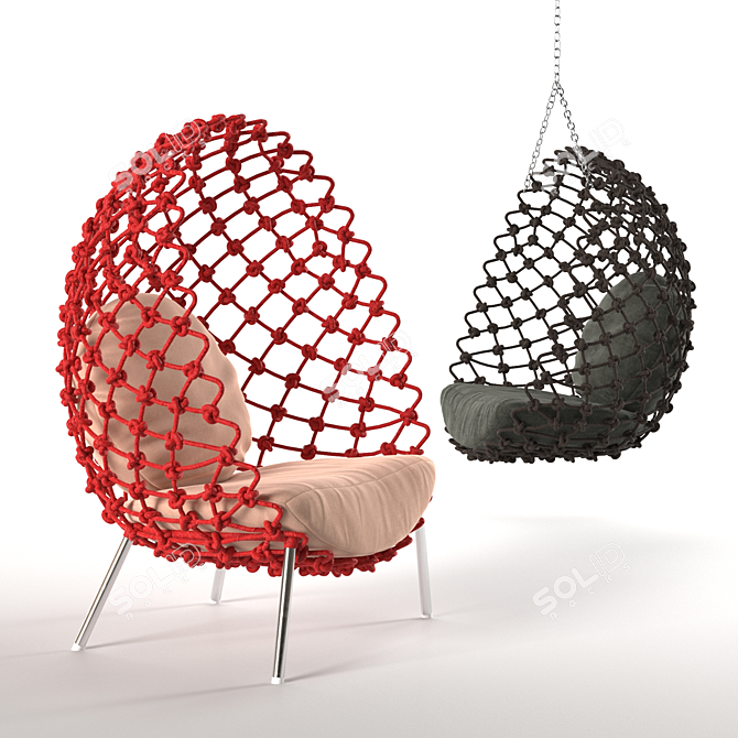 Dragnet Cocoon Lounge Chair 3D model image 6