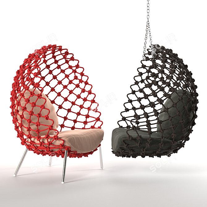 Dragnet Cocoon Lounge Chair 3D model image 7