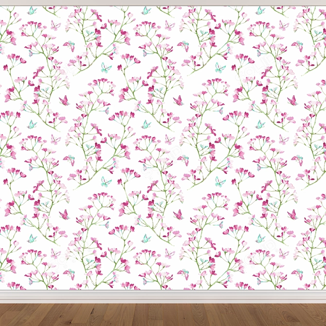 Seamless Wallpaper Set in 3 Colors 3D model image 2