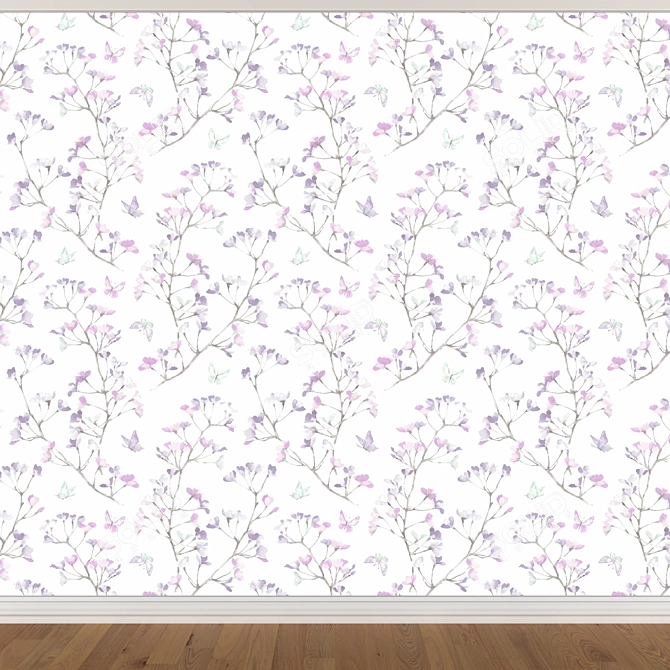 Seamless Wallpaper Set in 3 Colors 3D model image 4