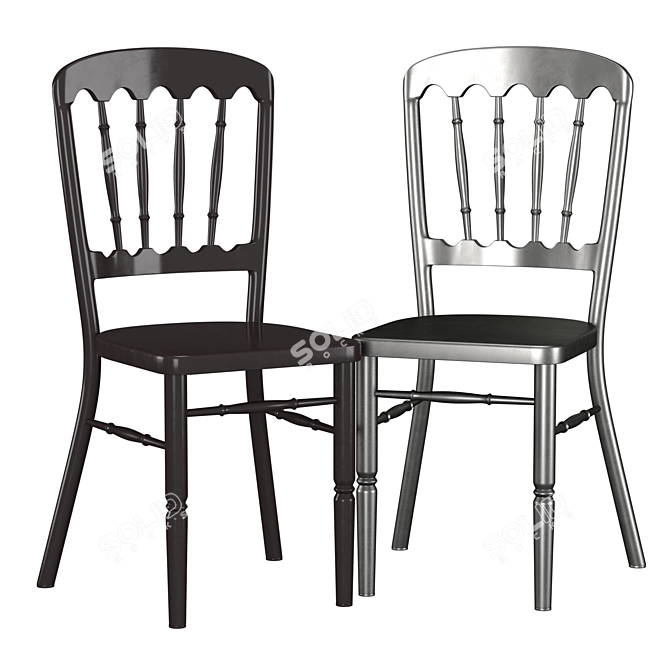 Elegant Resin Chateau Chair 3D model image 1